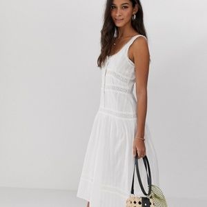 ASOS sleeveless lace insert midi dress